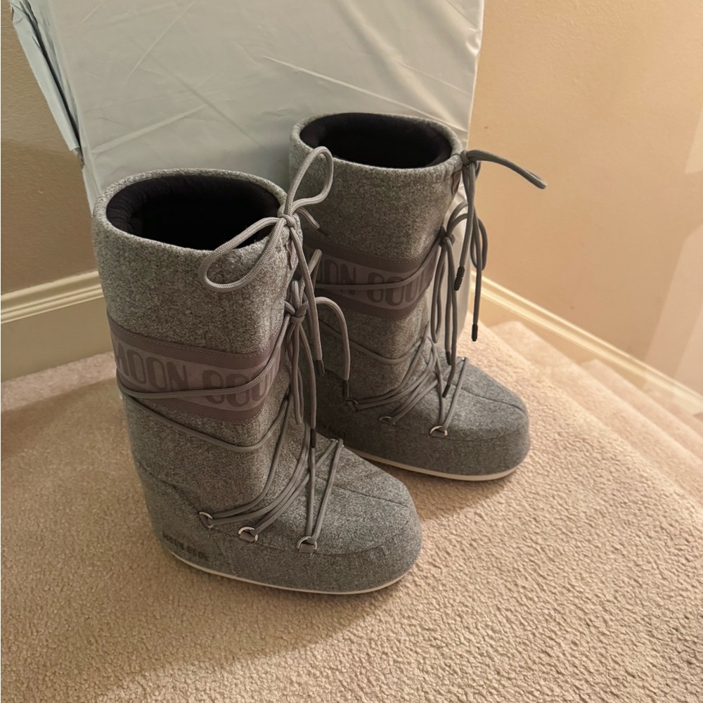 RARE - Moon Boot Icon Felt Grey | Women’s EU 39/40 / US 8.5 -9 | Apres Ski - Picture 9 of 9